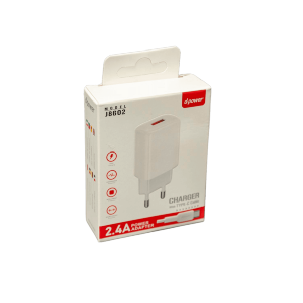 Power Adaptater d-power chargeur secteur rapide usb + cable usb-c (2.4A) J8602