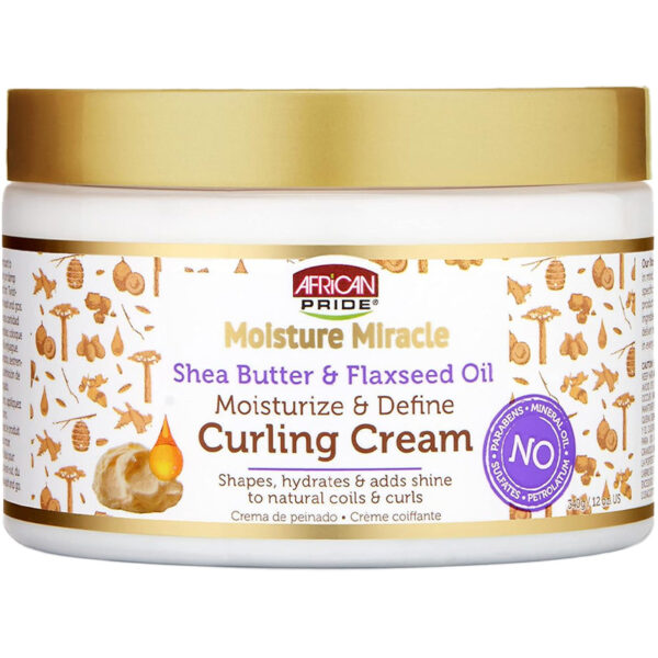 AFRICAN PRIDE – Moisture Miracle Crème Coiffante - Beurre de Karité & Huile de Lin (340 g)