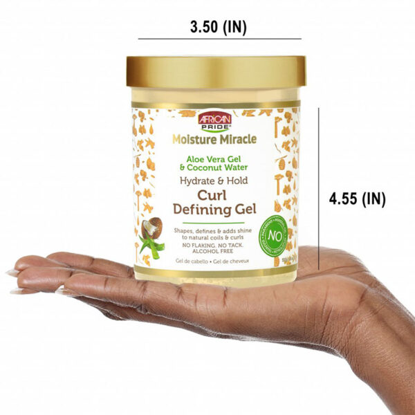 AFRICAN PRIDE - Moisture Miracle Gel Définition de Boucles - Aloe Vera & Eau de Coco (510 g) – Image 2