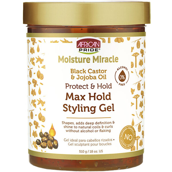 AFRICAN PRIDE – Moisture Miracle Gel Sculptant - Huile de Ricin Noire & Jojoba (510 g)