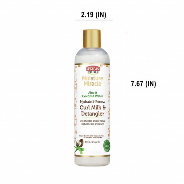 AFRICAN PRIDE – Moisture Miracle Lait Démêlant de Boucles - Aloe Vera & Eau de Coco (354 ml) – Image 2