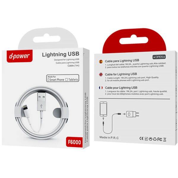 D-POWER – Câble Lightning USB 1m (F6000) – Image 2