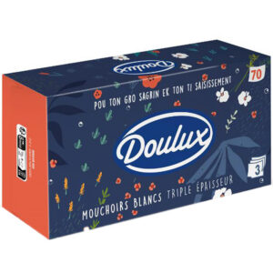 DOULUX – Mouchoirs Blancs Triple Épaisseur (70 unités)