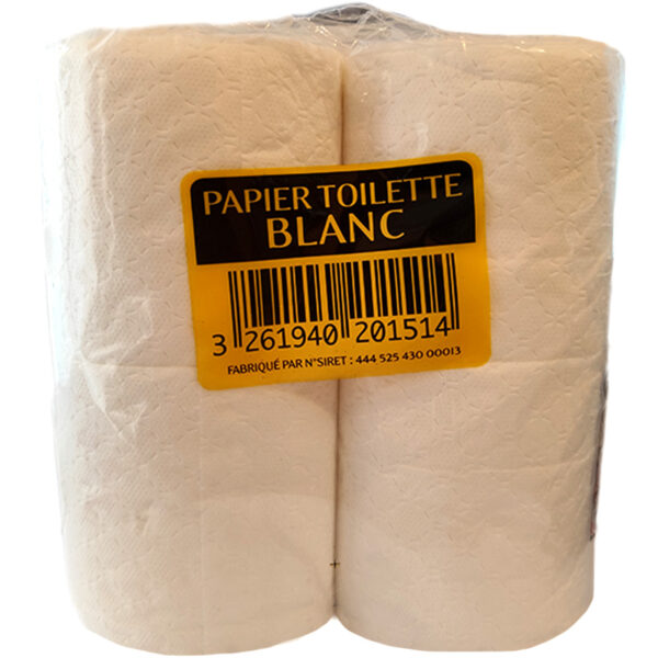 PAPIER TOILETTE – Blanc 2 Plis (x4)
