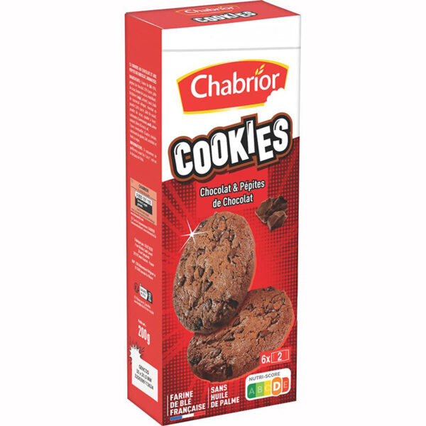 CHABRIOR Cookies Chocolat & Pépites de Chocolat 200 g