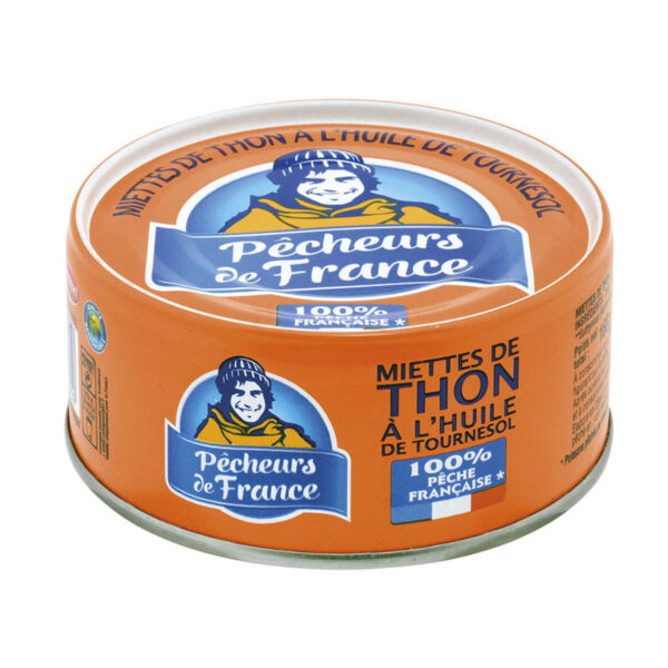 PÊCHEURS DE FRANCE Miettes de Thon à l’Huile de Tournesol 160 g